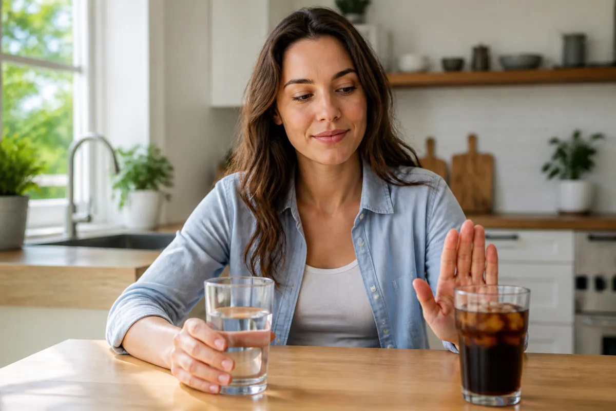 Norfolk County patient choosing water instead of an acidic drink to protect enamel