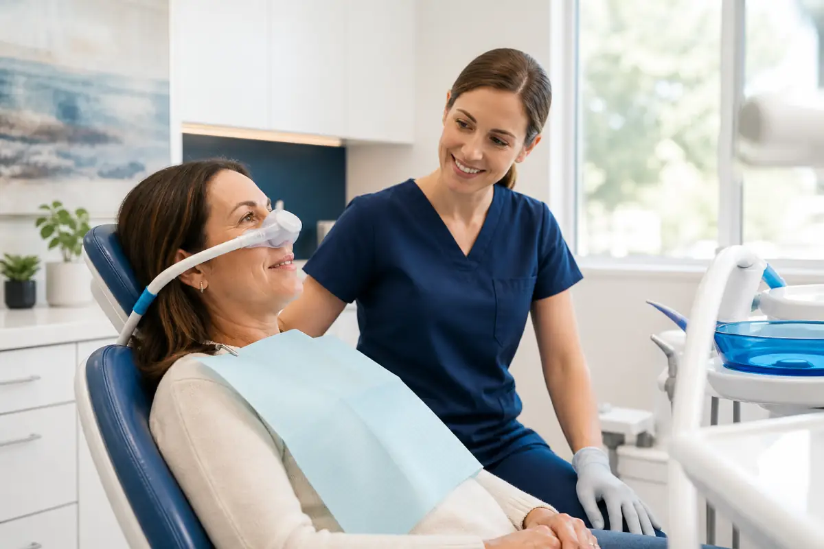 Relaxed patient receiving monitored sedation dentistry in Port Dover